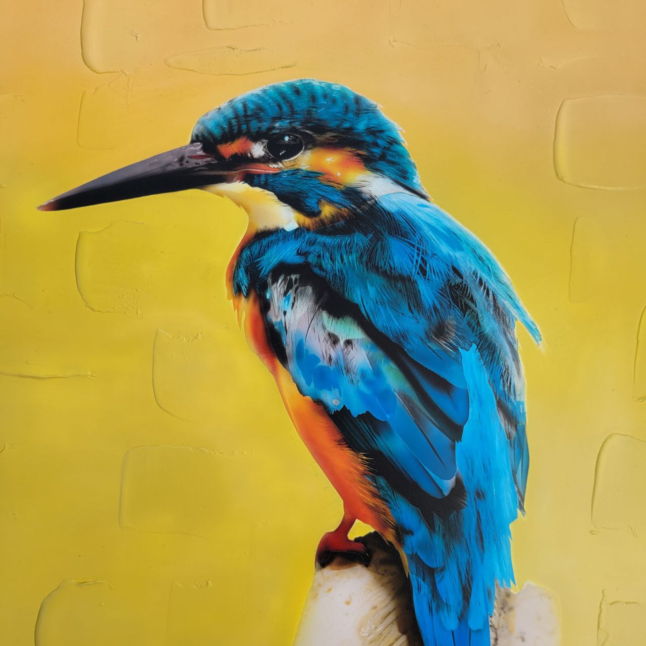 Airbrushed Painting of a Kingfisher in full colour